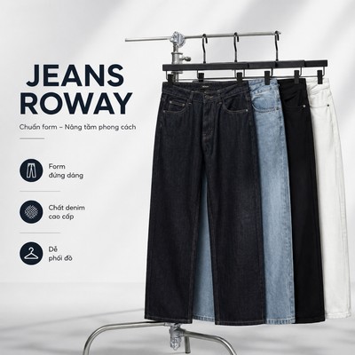 Quần Jean nam ROWAY Denim cotton, form Straight-fit