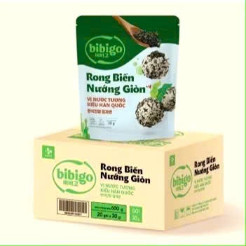 Rong biển nướng giòn trộn chà bông cá hồi Bibigo gói 45g/ vị nước tương Hàn quốc 50g BIBIGO