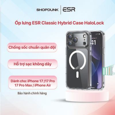 Ốp lưng ESR Classic Hybrid Case HaloLock cho iPhone 17 / iPhone 17 Pro / iPhone 17 Pro Max / iPhone Air