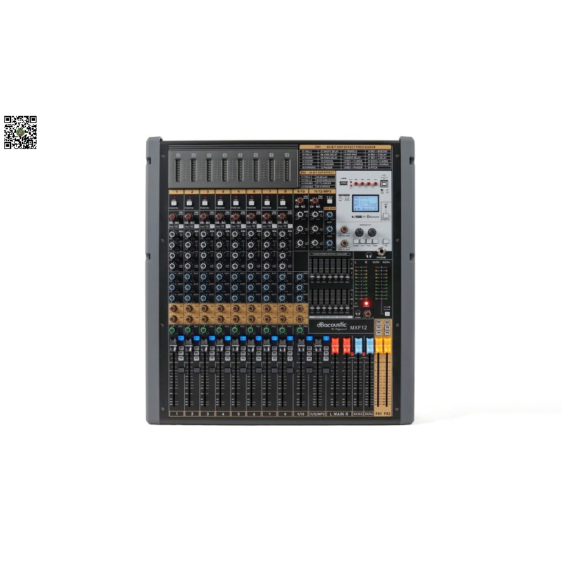 🎛️ Bàn Mixer DBacoustic MXF12 Chính Hãng – Mixer 12 Line, 2 Effect DSP, Chỉnh Âm Thanh Chuyên Nghiệp