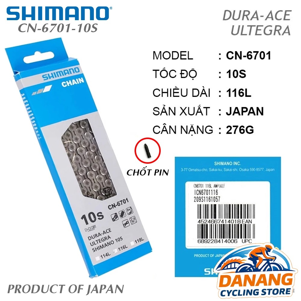 Xích Sên Bán Rỗng Xe Đạp SHIMANO Ultegra CN 6701 Dùng Cho 10 Tốc Độ – Full Box Chính Hãng