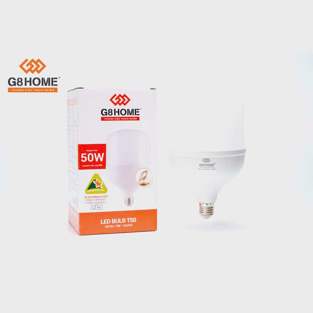 Combo 10 Bóng Đèn G8Home Chính Hãng 50w, -  Led Siêu Sáng