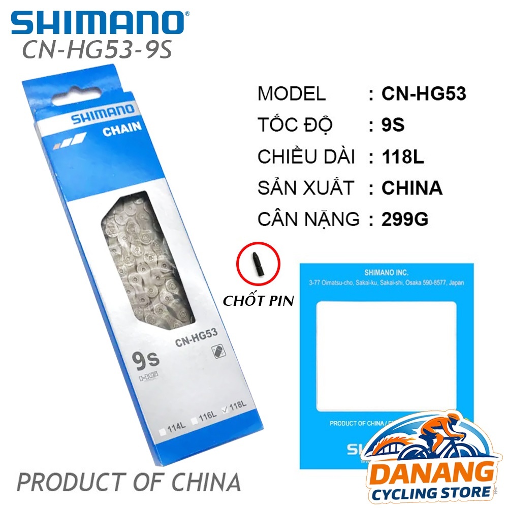 Xích Sên Xe Đạp SHIMANO CN HG53 Dùng Cho 9 Tốc Độ – Full Box Chính Hãng