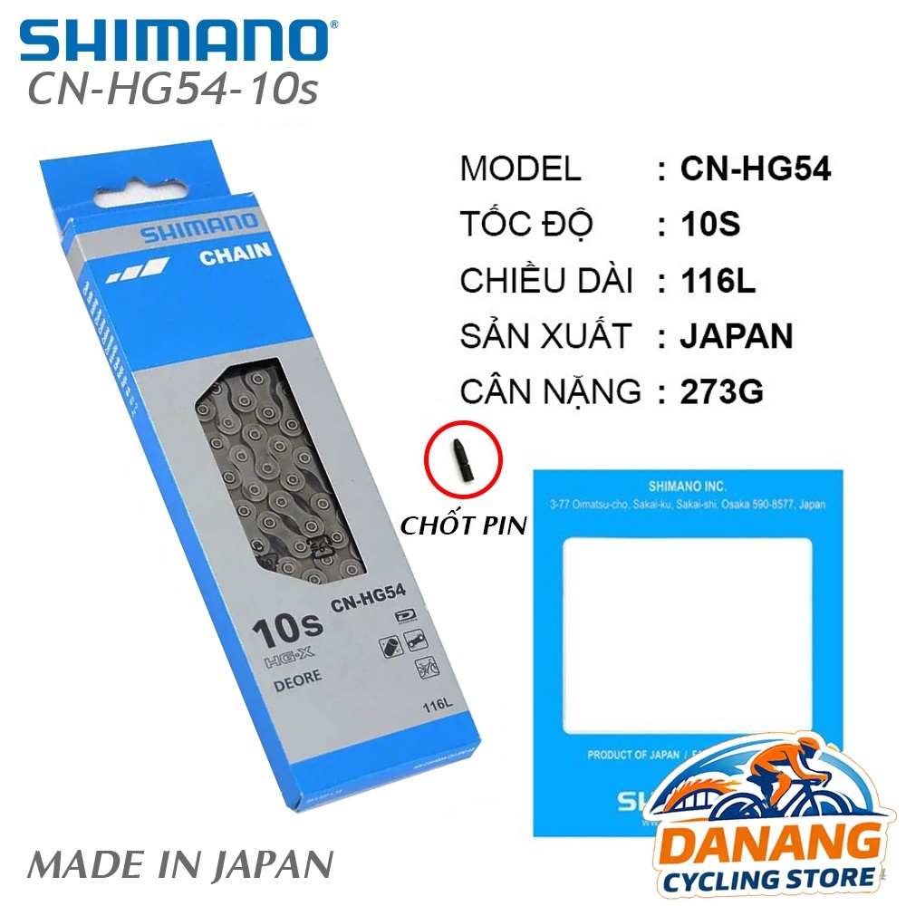 Xích Sên Xe Đạp SHIMANO Deore CN HG54 Dùng Cho 10 Tốc Độ – Full Box Chính Hãng