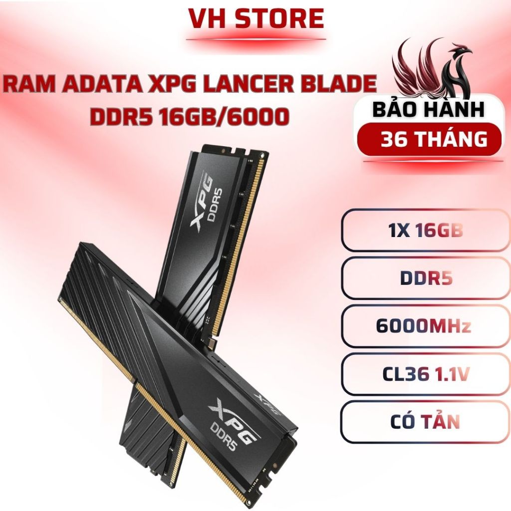 RAM ADATA XPG Lancer Blade 16GB DDR5 6000MHz CL36 - BẢO HÀNH 36 THÁNG - VHSTORE