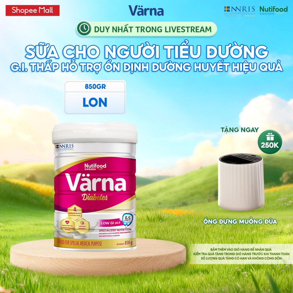 [LIVESTREAM PEWPEW] Thực phẩm dinh dưỡng y học Varna Diabetes - Chỉ số đường huyết thấp nhất  (Lon 8