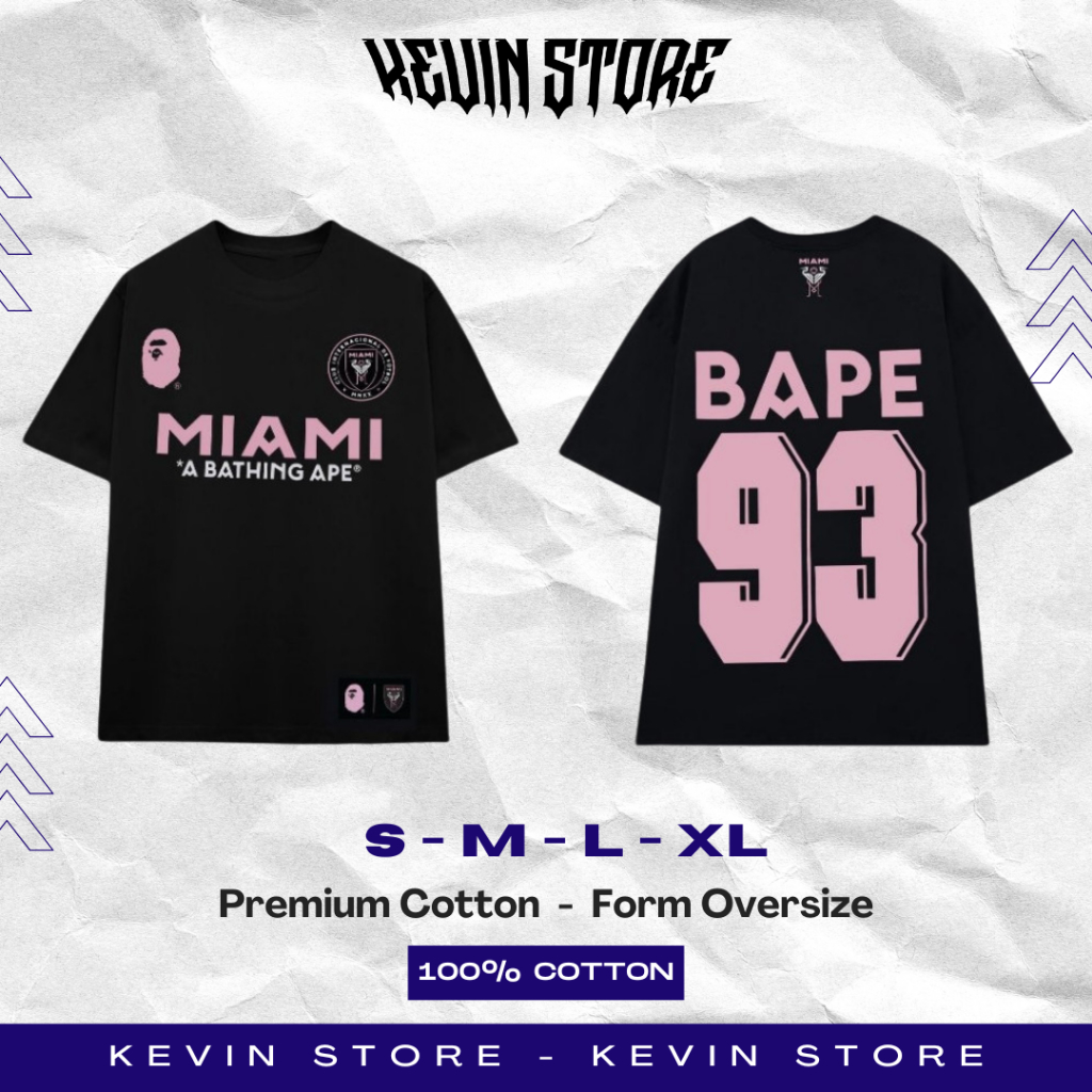 Áo thun KEVIN BAPE MIAMI FORM RỘNG NAM NỮ CHẤT COTTON DÀY DẶN FULL TAG