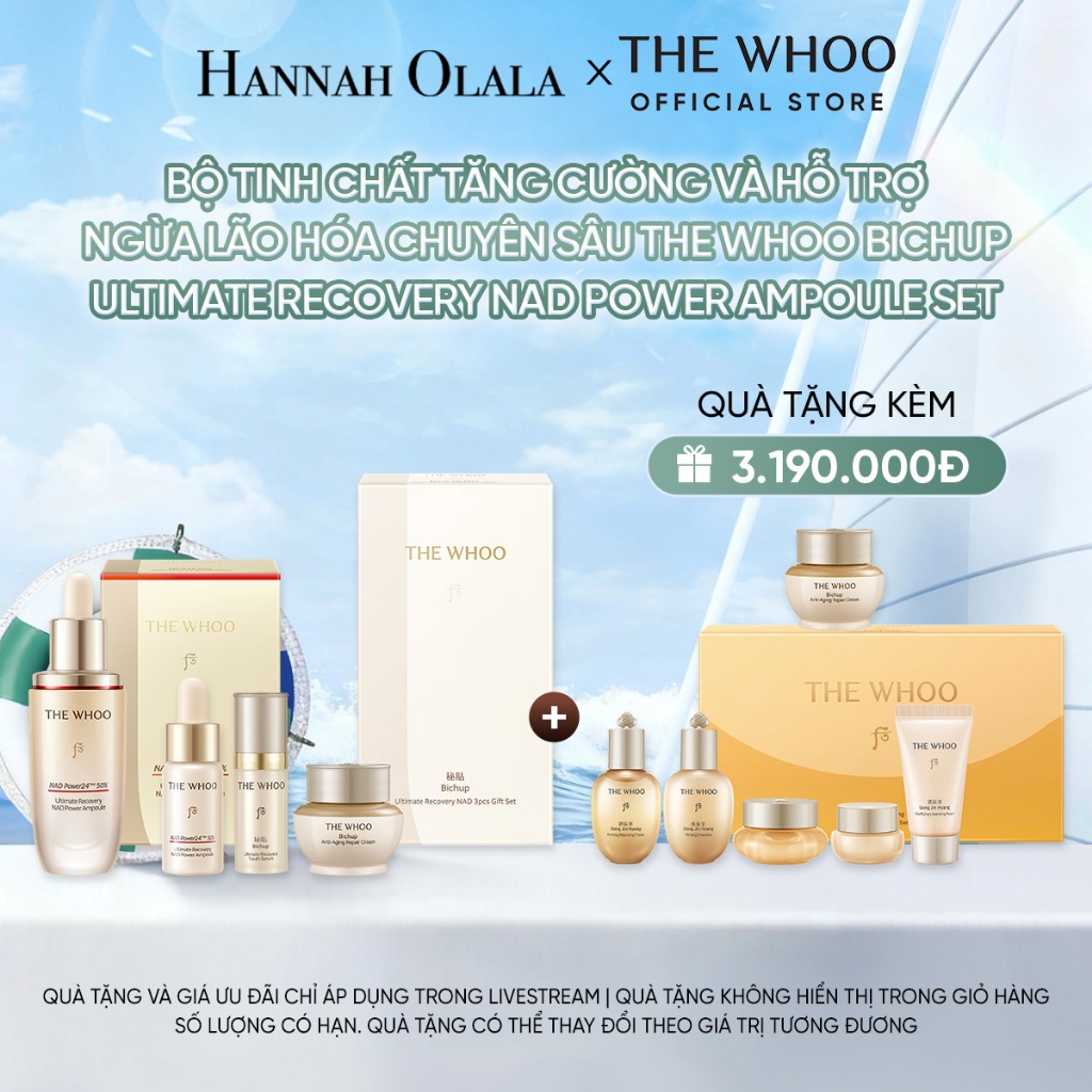 Hannah Olala Daily x Whoo x Tinh chất tăng cường, hỗ trợ ngừa lão hóa Bichup Ultimate Recovery NAD Power Ampoule