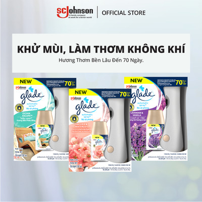 GLADE Bộ Máy & Lõi Xịt Thơm Phòng Tự Động Lưu Hương Tự Nhiên Đến 70 ngày 252ml