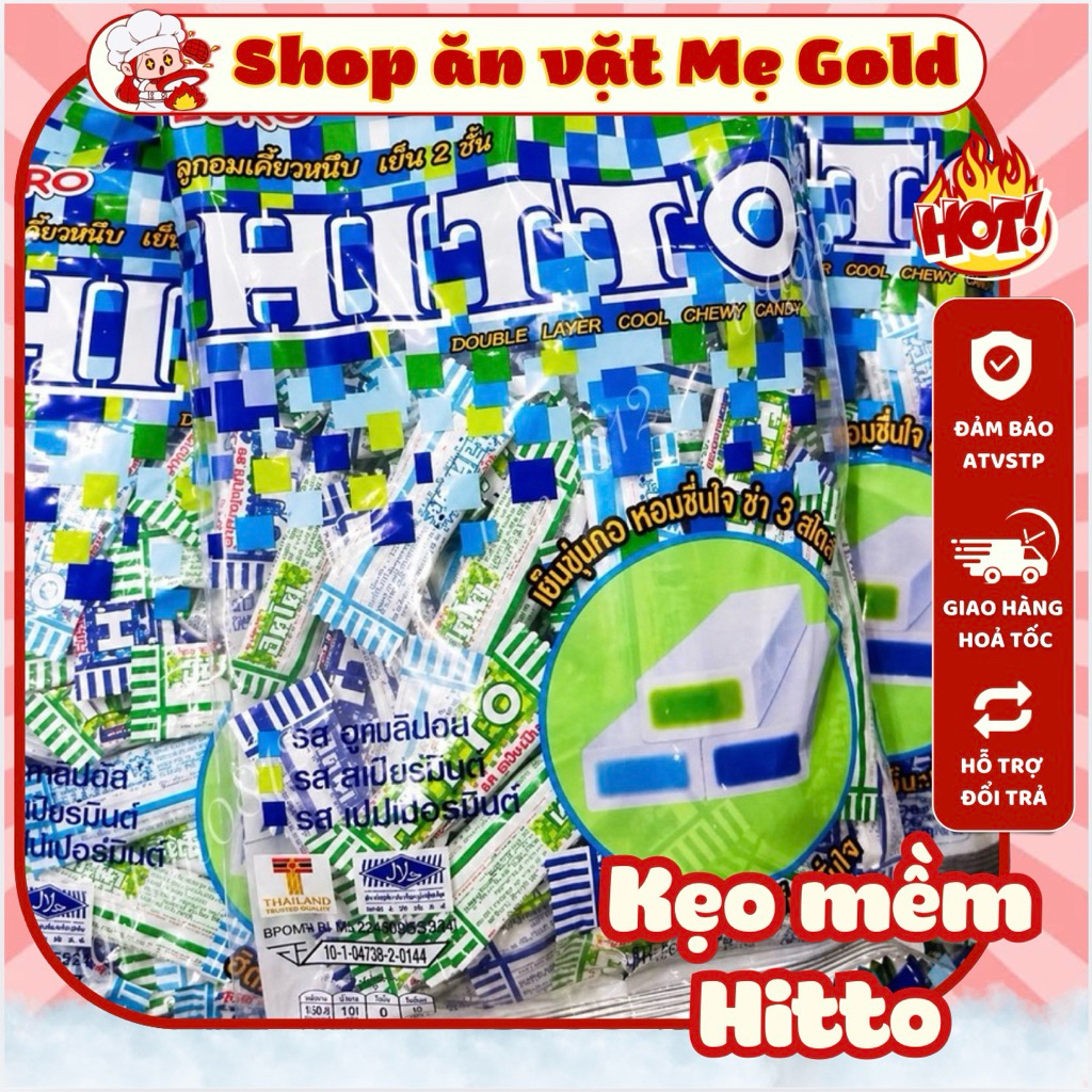 Kẹo Hitto các vị, kẹo mềm Euro Hitto vị bạc hà/trái cây, kẹo kem đánh răng Thái Lan
