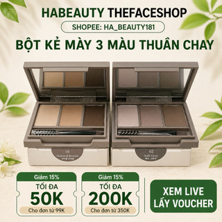 Bột kẻ mày 3 màu dùng để tán lông mày chân mày The Face Shop fmgt Ink Brow Powder Kit 3.5g Vegan