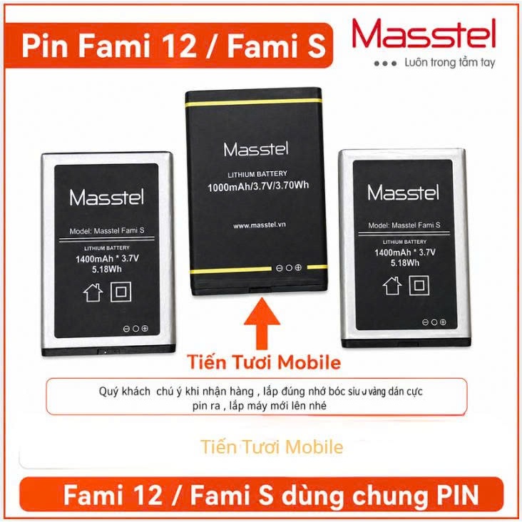 Pin Fami 12/fami S Masstel (dùng chung)