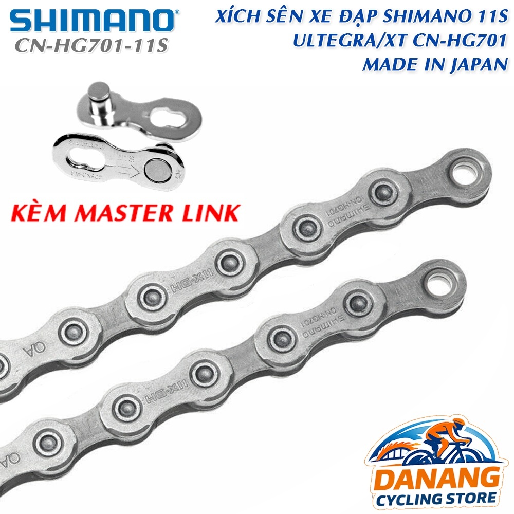 Xích Sên Xe Đạp SHIMANO Ultegra/Deore CN HG701 Dùng Cho 11 Tốc Độ (Quick Link) – Chính Hãng, Không Hộp
