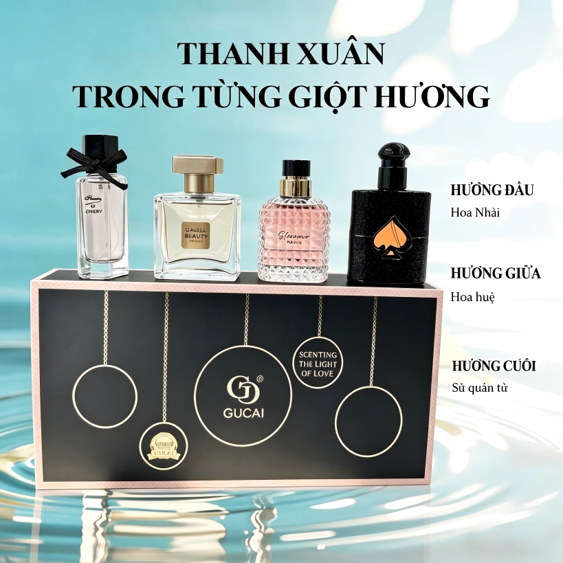 Set 4 Chai Nước Hoa Nữ Elisa Hương Cuốn Hút Bền Lâu, Thơm Ngọt Nhẹ Nhàng, Sang Trọng Đẳng Cấp Quý Cô