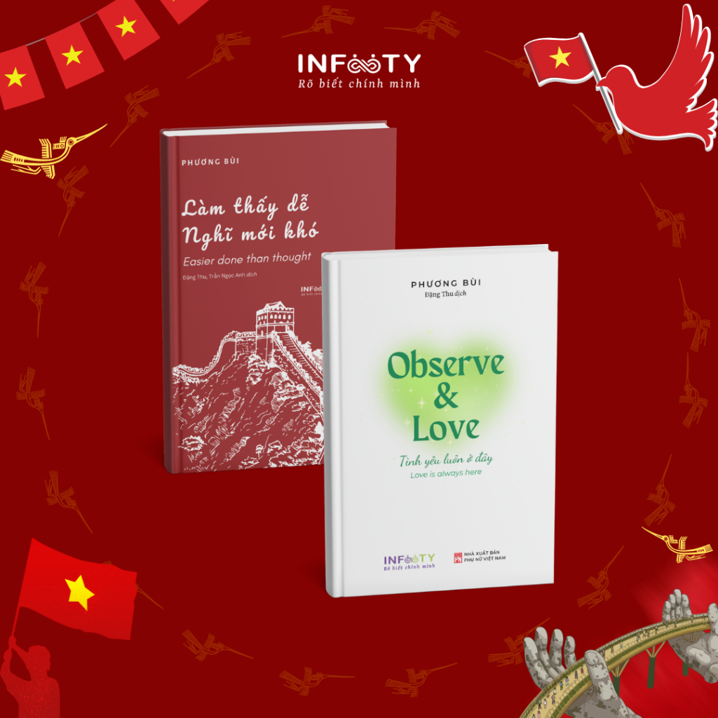 Combo Sách Song ngữ Observe & Love + Làm thấy dễ, nghĩ mới khó | Infinity Books | Phương Bùi