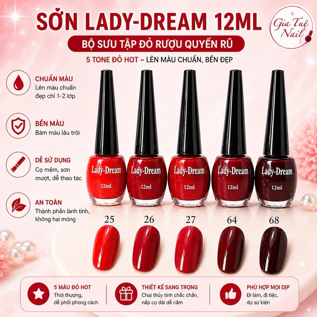 Sơn móng tay Ladydream 12ml ( sơn thường )