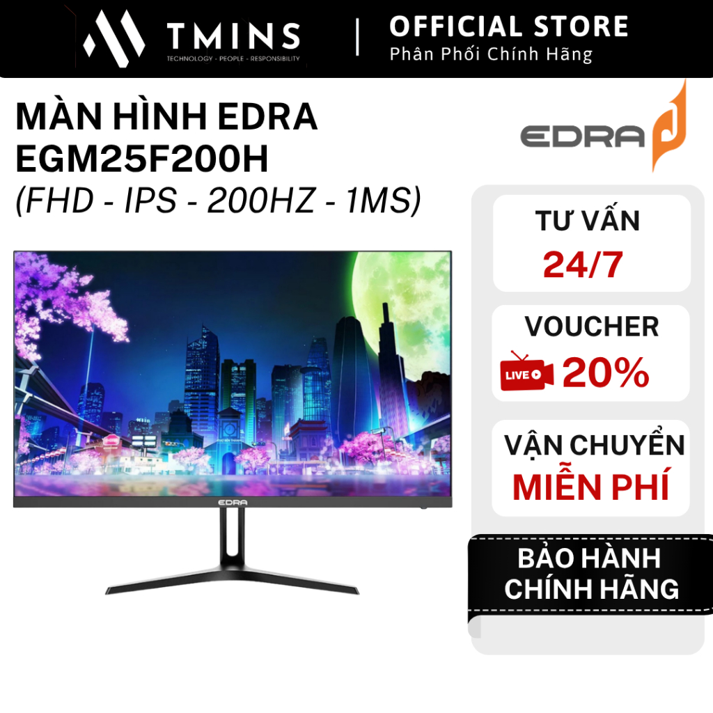 Màn Hình EDRA EGM25F200H (FHD - IPS - 200Hz - 1ms) - Hàng Chính Hãng