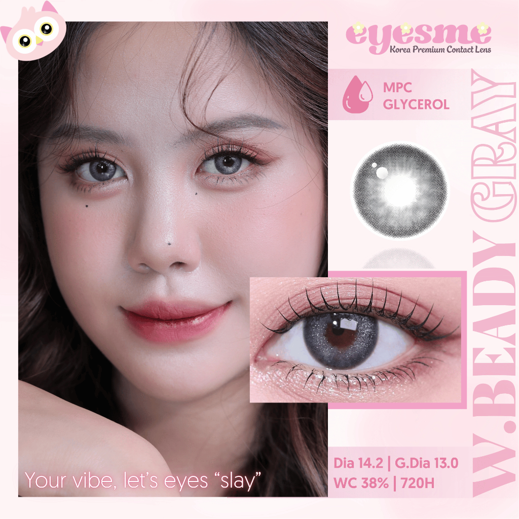 Lens Filter Eyesme - Beady Gray - Kính áp tròng màu xám ánh bạc lấp lánh