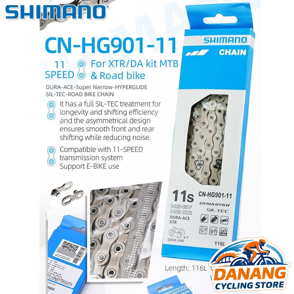 Xích Sên Xe Đạp SHIMANO Dura-Ace CN HG901 Dùng Cho 11 Tốc Độ – Full Box Chính Hãng (Quick Link)