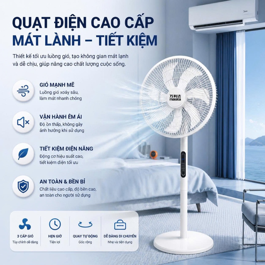 Quạt Cây Đứng ASAKI 8 Cấp Độ Gió Siêu Mát Dễ Chịu Cho Mùa Hè Có Điều Khiển Từ Xa Hẹn Giờ Thông Minh | BigBuy360 - bigbuy360.vn