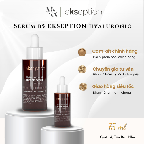 Serum b5 phục hồi da Serum EKSEPTION hyaluronic b5, HA + 5% dưỡng ẩm phục hồi làm dịu da 75ml