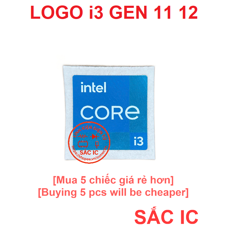 [LOGO][3] Nhãn dán LOGO I3 thế hệ 11 12 - GEN 11 12