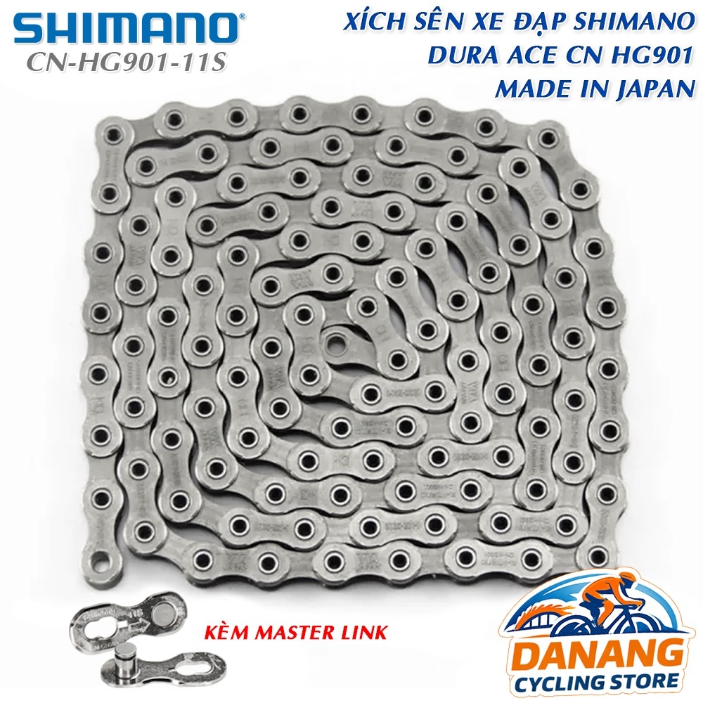 Xích Sên Xe Đạp SHIMANO Dura Ace CN HG901 Dùng Cho 11 Tốc Độ (Quick Link) – Chính Hãng, Không Hộp