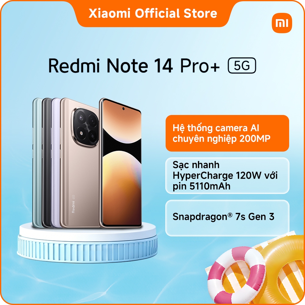 Điện thoại thông minh Redmi Note 14 Pro+ 5G | Màn hình 6.67" | Snap 7S Gen 3 | Camera AI 200MP