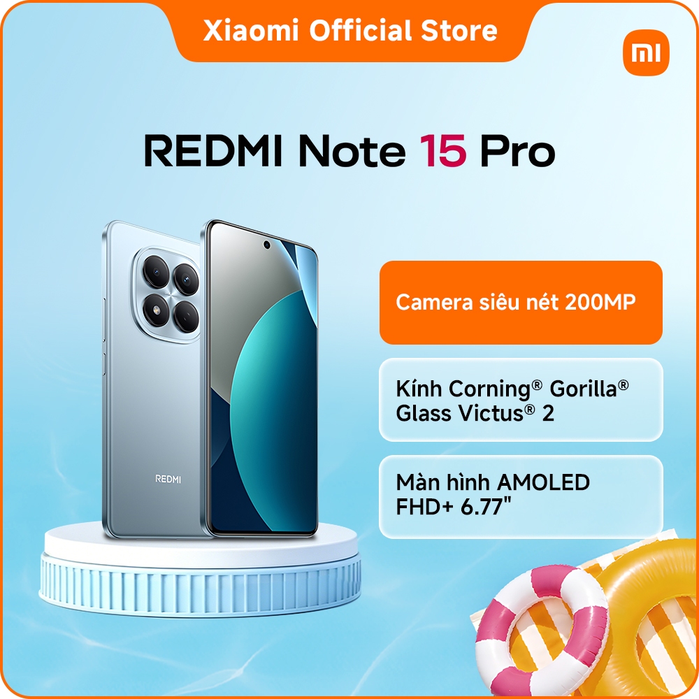Điện thoại thông minh REDMI Note 15 Pro(8+256GB|12+256GB) |Pin lớn 6500mAh|Kính Corning® Gorilla® Gl