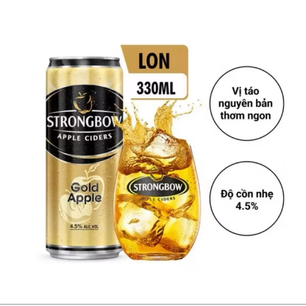 Strongbow 320ml – cider trái cây mát lạnh, dễ uống - táo