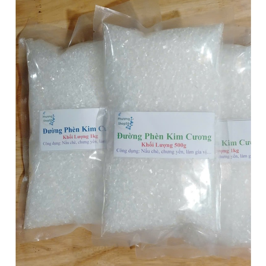 Đường Phèn Kim Cương Ngọt Thanh, Thơm mát - Bịch 500g, 1kg