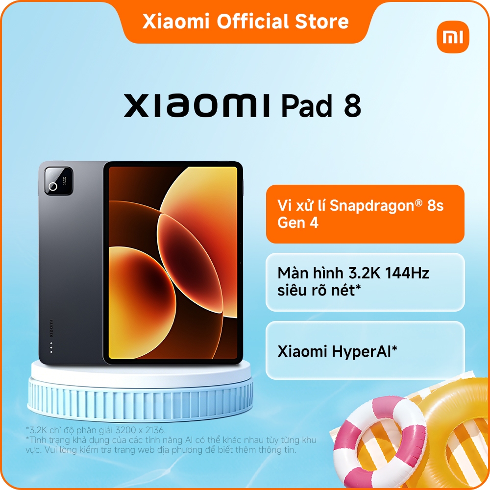 Máy tính bảng Xiaomi Pad 8 (8+128GB|8+256GB)| Pin 9200mAh (typ)| Màn hình 3.2K 144Hz| Vi xử lý Snapdragon 8s Gen 4 | BigBuy360 - bigbuy360.vn