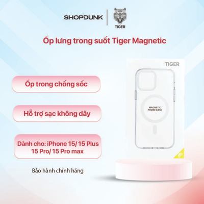 Ốp lưng Tiger Magnetic Phone Case nhựa trong suốt cho iPhone 15/ 15 Plus/ 15 Pro/ 15 Pro Max