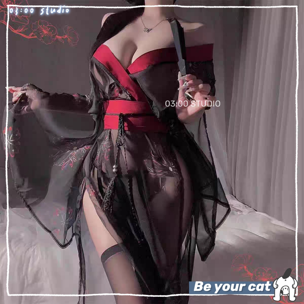 （Giao hàng bảo mật）🖤Đồ ngủ sexy🖤Cosplay kimono Geisha Oiran Nhật Bản Cosplay Áo Choàng Trang Phục Nữ