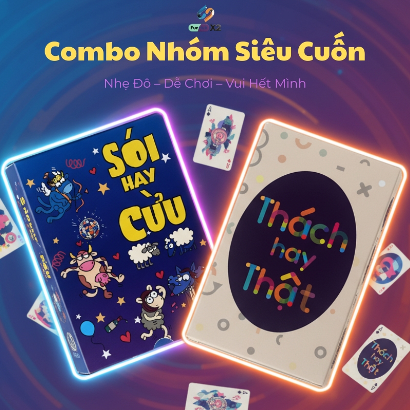 Combo Bộ Bài Thách Hay Thật & Sói Hay Cừu – Truth Or Dare, Drinking Game Vui Nhộn Cho Nhóm Bạn