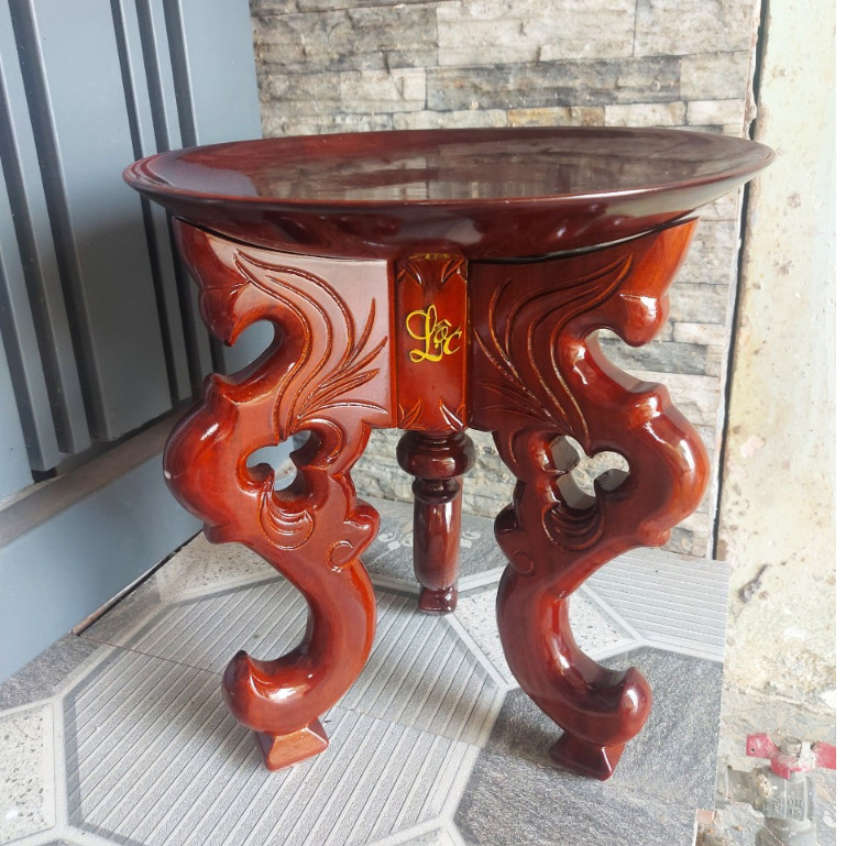 Chò gỗ 3 chân đặt dĩa trái cây thờ cúng gỗ tràm +Đĩa chưng hoa quả bàn thờ ( nhiều kích thước)