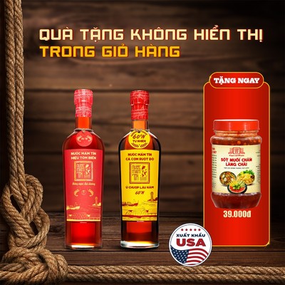 [Tặng Sốt muối chấm] Combo ĐẶC BIỆT GỒM 1 Tôm 45N 500ml và 1 Cá Cơm Ruột Đỏ 60N 500ml Nước mắm Tĩn
