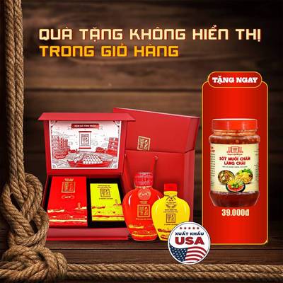[Tặng Sốt muối chấm] Hộp quà Nước mắm Tĩn cao cấp Đậm Đà Tình Thân (có túi xách)