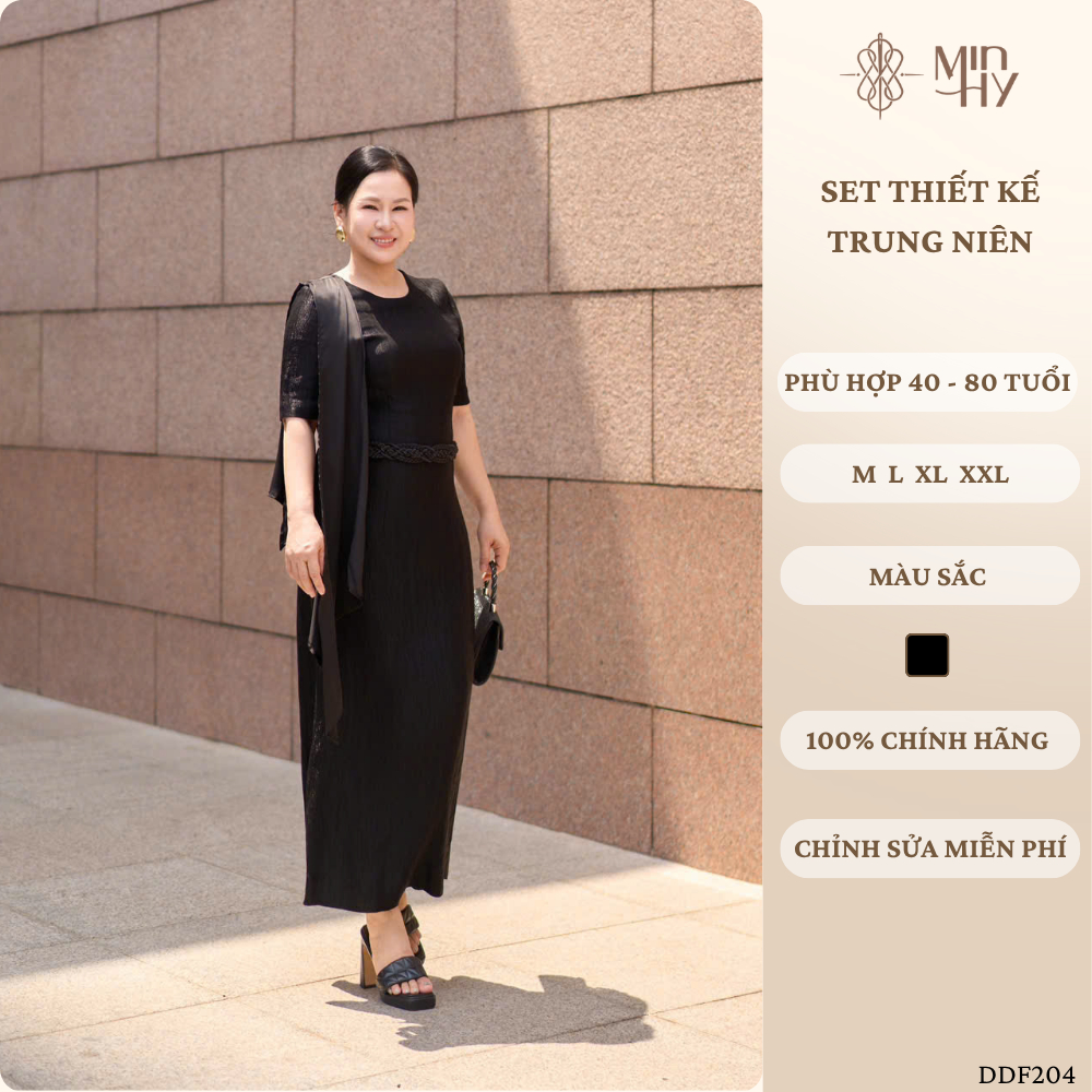 Đầm Trung Niên Thiết Kế Sang Trọng MinHy Dáng Rộng Có Bigsize By NTK Hạnh Bùi - [DDF204]