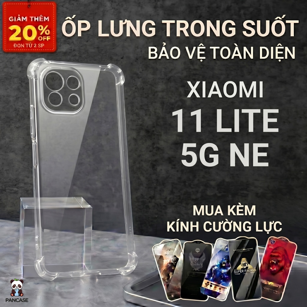 Ốp lưng Xiaomi 11 lite 5G NE PANCASE trơn trong suốt | Ốp điện thoại Xiaomi dẻo bảo vệ camera đt toà