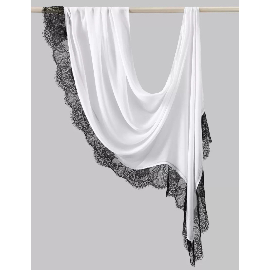 Hijab phối ren vải cotton phụ nữ Hồi giáo Muslim