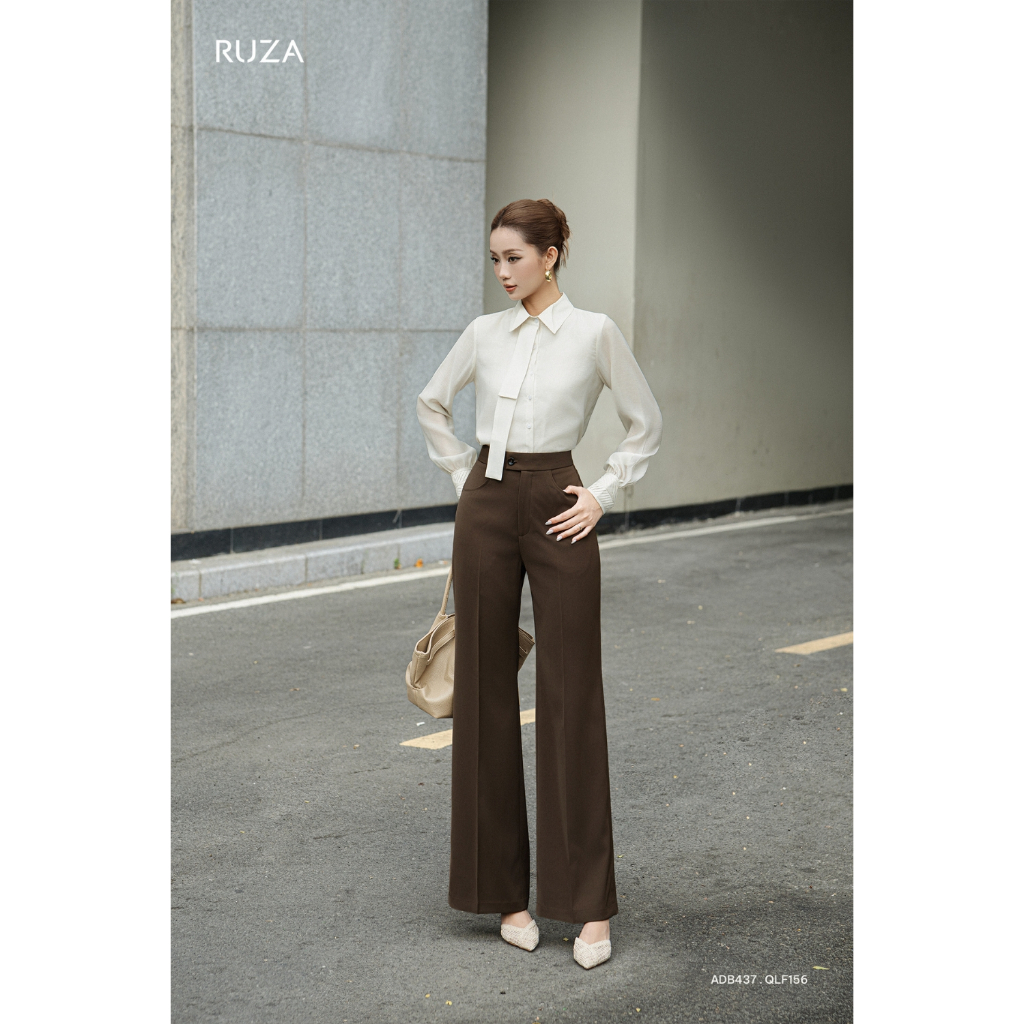 Quần tây nữ ống loe RUZA thời trang công sở chất dày dặn QLF155 QLF156