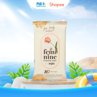Khăn Ướt Phụ Khoa Vệ Sinh Vùng Kín Ecowipes gói 10 tờ Kháng Khuẩn Khử Mùi Hương Hoa Daisy