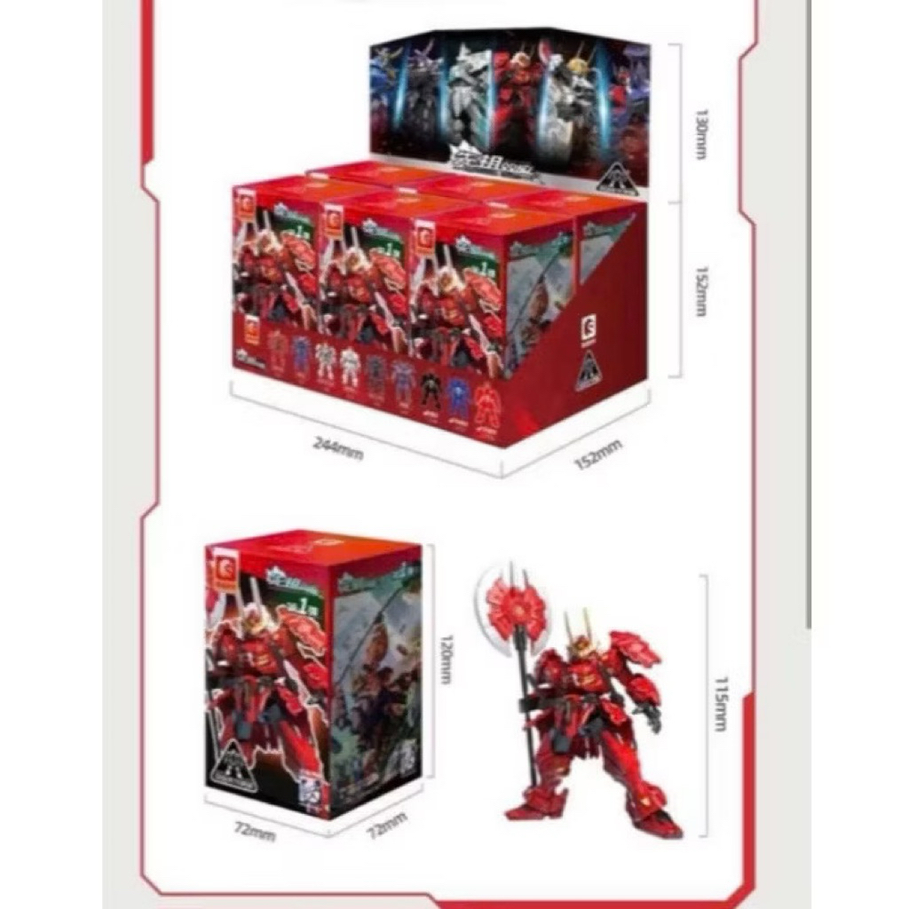 Mô Hình Lắp Ráp Blind Box MOSHOW Takeda+Wucheng+Lancelot+Date (set 6 hộp ngẫu nhiên - Có thể mua lẻ)