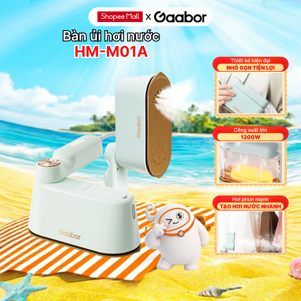 Bàn ủi hơi nước cầm tay Gaabor 2in1 HM-M01A 1200W bàn ủi du lịch nhỏ gọn làm nóng 30 giây