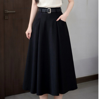Chân váy midi cạp cao