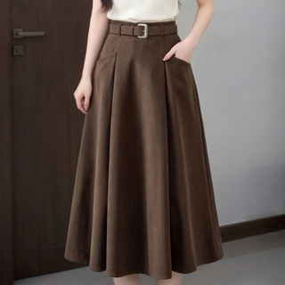 Chân váy midi cạp cao