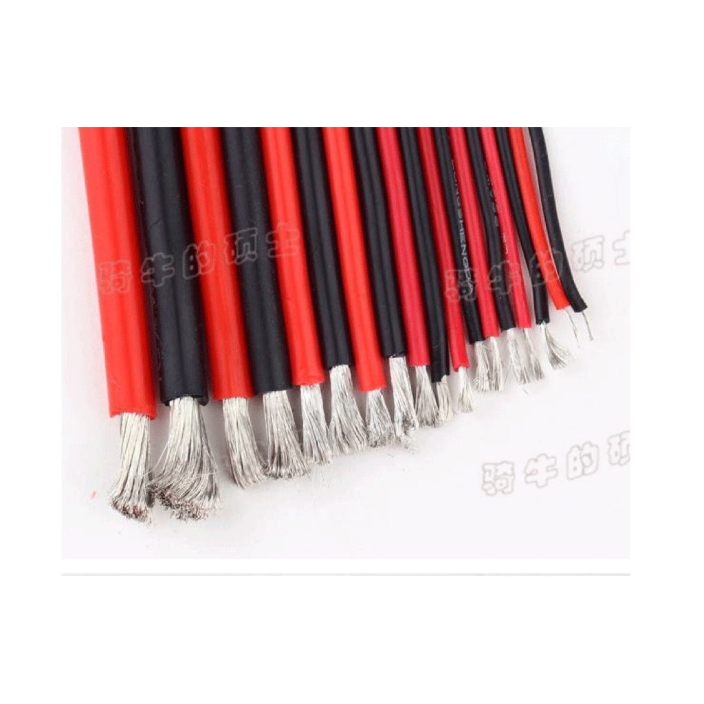 Dây điện AWG silicon mềm dẻo chịu nhiệt 200°C, nhiều kích thước 12AWG-22AWG, 0.5m-1m