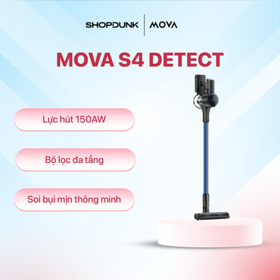 Máy hút bụi cầm tay không dây Mova S4 Detect  | Ánh sáng xanh phát hiện bụi | Bảo Hành 12 tháng