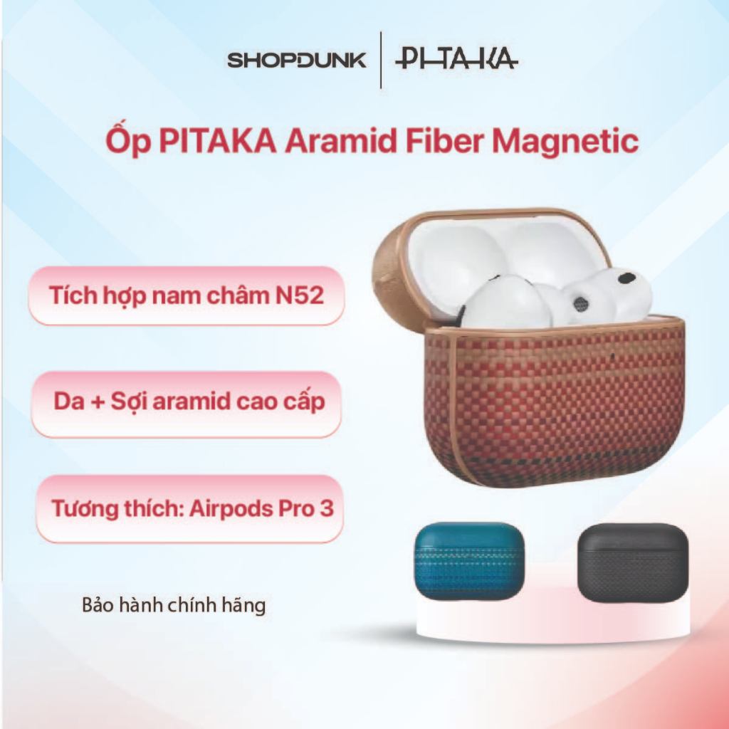 Ốp PITAKA Aramid Fiber Magnetic dành cho Airpods Pro 3